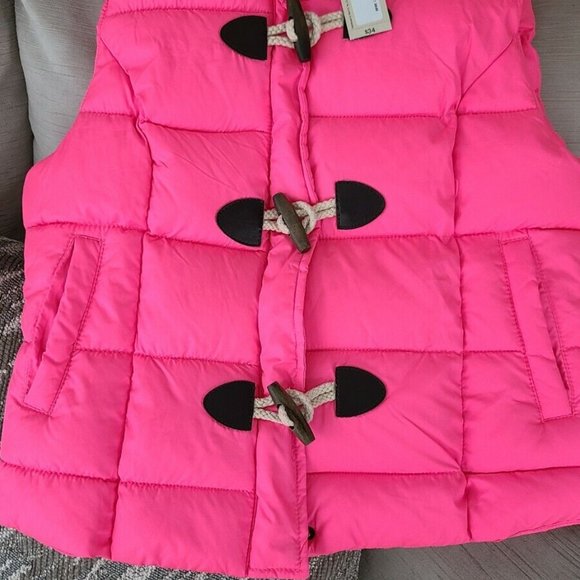 Arizona Jeans Co Juniors size M bright pink vest puffer jacket - Picture 2 of 2